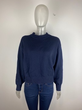 Szeroki sweter granatowy H&M S/36