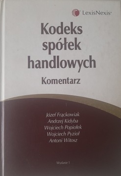 KODEKS SPÓŁEK HANDLOWYCH KOMENTARZ J. FRĄCKOWIAK