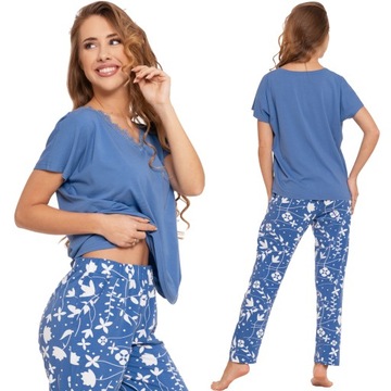 Moraj Jemné bavlnené dámske pyžamo s dlhými nohavicami 4700-010 L