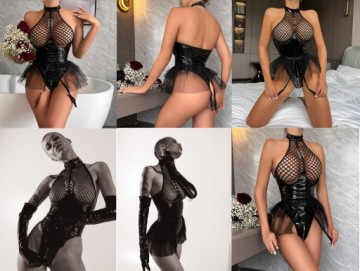 СЕКСУАЛЬНЫЙ ЖЕНСКИЙ КОСТЮМ ЧЕРНОЕ МИНИ-ПЛАТЬЕ