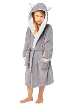 ENVIE SZLAFROK DZIECIĘCY KITTEN USZY GREY 122/128