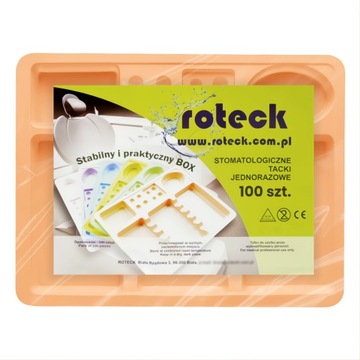 TACKI STOMATOLOGICZNE JEDNORAZOWE BOX ROTECK POMARAŃCZOWE 100 szt.