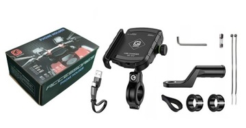UCHWYT MOTOCYKLOWY NA TELEFON SZYBKA ŁADOWARKA USB QC3.0 MOTOCYKL KABEL