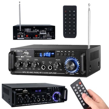 AMPLITUNER WZMACNIACZ BLUETOOTH PROFESJONALNY KARAOKE GŁOŚNIKÓW STEREO HIFI