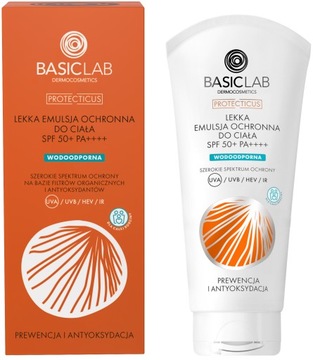 BasicLab Wodoodporna Emulsja do Opalania SPF50+ do Skóry Wrażliwej 100 ml