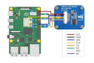 1,69 ЖК-дисплей, 240×280, интерфейс SPI, IPS, 262 тыс. цветов