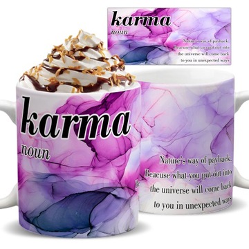 Kubek Biały Prezent Marmurki Marble KARMA Wzory