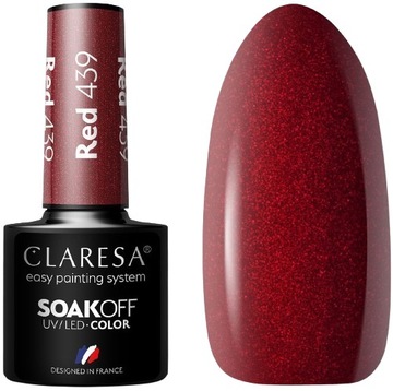 LAKIER HYBRYDOWY RED 439 -5g CLARESA Intensywna czerwień