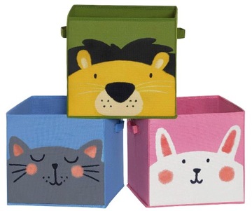 3X PUDEŁKA NA ZABAWKI DZIECIĘCE SKRZYNKI 30x30 CM POJEMNIKI ORGANIZERY DUŻE