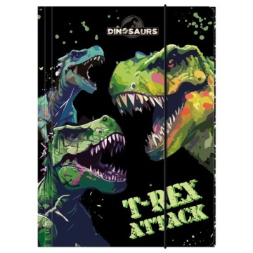 Папка шкільна з гумкою A4 динозавр T-REX для хлопчика