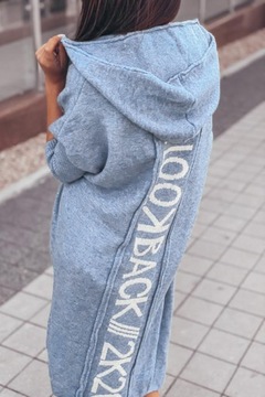 Длинный свитер-кардиган с капюшоном