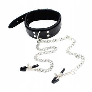 ZACISKI NA sutki Z CHOKER KLAMERKI piersi BDSM