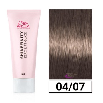 Farba do włosów Wella Professional Shinefinity Zero Lift Glaze 60 ml 04/07