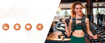 MĘSKIE I DAMSKIE KAMIZELKI SPORTOWE Z OBCIĄŻENIEM DO ĆWICZEŃ FITNESS - 8KG