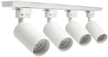 Трековое освещение Рельс длиной 1 м 4 светодиодных прожектора GU10 Трековое освещение