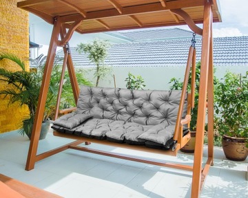 Набор садовых подушек 180x60x50 см для скамейки-качалки, водонепроницаемая, серая