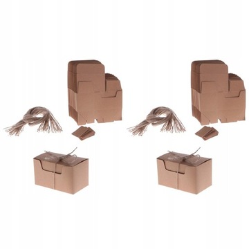 100 sztuk Kraft Shabby Pudełka na Prezenty z Linam