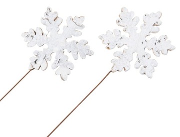 2 szt. OZDOBA PŁATEK ŚNIEGU do stroików biały