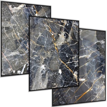3 x PLAKAT OBRAZ 30x40 SZARY MARMUR GLAMOUR