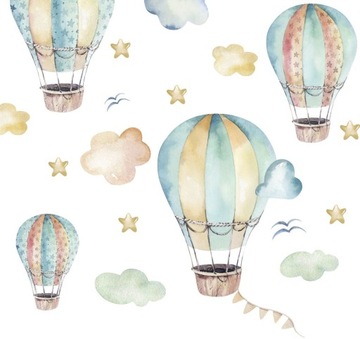 AIR TRANSPORT BALONY CHMURKI NAKLEJKI ŚCIENNE S