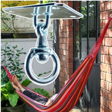 Потолочное крепление с поворотным креплением для стальных качелей-мешков-гамаков.