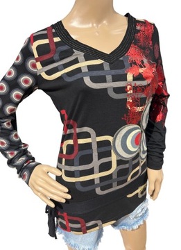 DESIGUAL bluzka kobieta mix wzorów wiązanie M