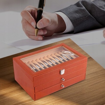 Кожаный чехол для ручек с 36 отделениями30,5x20x13,5 см