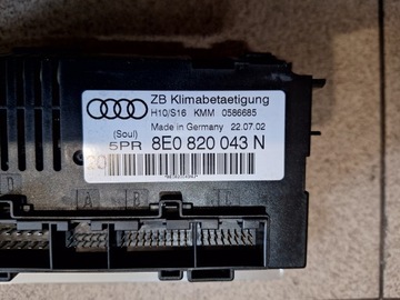 PANEL KLIMATIZACE 1 DIN OHŘÍVAČ SEDADLA AUDI A4 B6