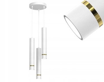 LAMPA ZWIS TUBA KOŁO EYE STÓŁ WYSPĘ 3xGU10 GOLD
