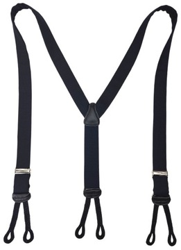 Подтяжки FINE в горошек с пуговицами, ТЕМНО-СИНИЙ ТЕМНО-СИНИЙ ШЕРСТЬ