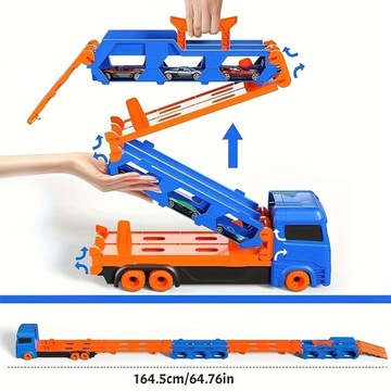 TIR TRUCK СКЛАДНОЙ ЭВАКУАТОР ГУСЕНИЧНЫЙ ТРАНСПОРТ + 6 МАШИН