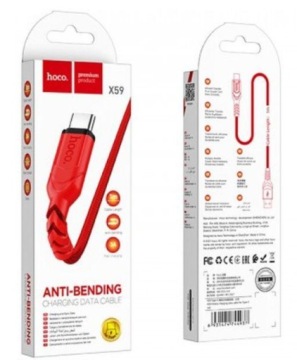 Кабель HOCO USB A to Type C QC 3A X59, 1 м, красный