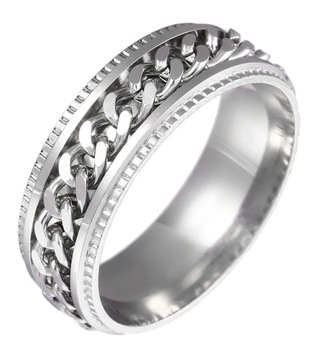 Pierścień Sygnet Obrączka Stal Szlachetna Łańcuch