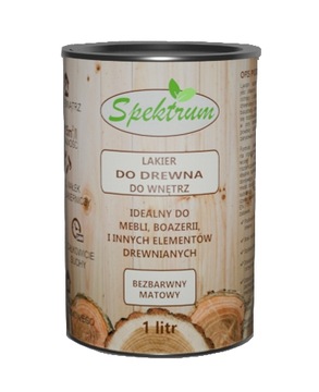 Lakier do drewna SPEKTRUM bezbarwny mat 1L