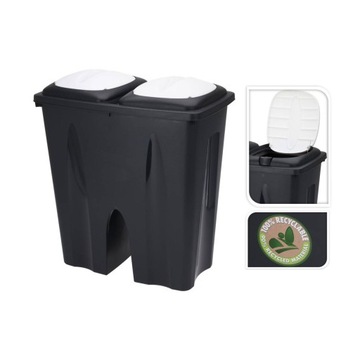 KOSZ na śmieci DWUKOMOROWY pojemnik odpady 2x25l