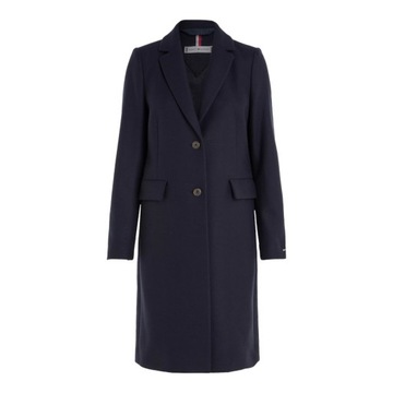 TOMMY HILFIGER DAMSKI PŁASZCZ WOOL BLEND CLASSIC COAT GRANATOWY r.38