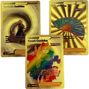 Коллекционные карточки Pokemon Gold Pikachu, 50 шт., карточки тренера