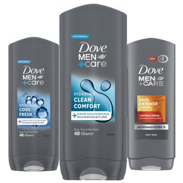 Dove Men +Care Żel Prysznic Zestaw MIX 3 x 400ml