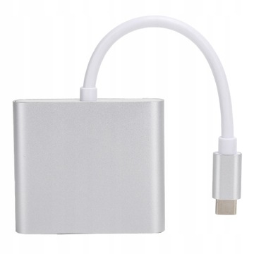 USB C 3.1 Конвертер-концентратор 3 в 1, высокий адаптер для док-станции