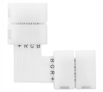 ZŁĄCZKA KĄTOWA L90 DO ŁĄCZENIA TAŚM LED RGB 5050 4 PIN 10MM