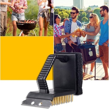 ЩЕТКА-СКРЕБОК 3В1 СО СКРЕБКОМ ДЛЯ ОЧИСТКИ ГРИЛЬНЫХ ВИНОГРАДОВ ОЧИСТИТЕЛЬ