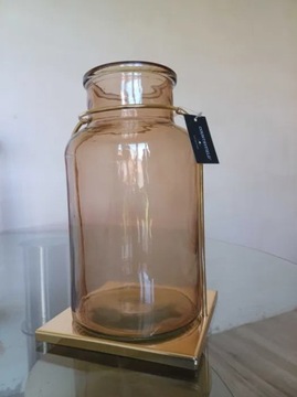 Wazon szklany z podstawką złotą, słój Countryfield 27cm