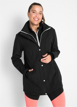 B.P.C kurtka softshell czarna dłuższa 2w1 44