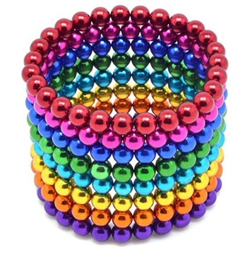 РАЗНОЦВЕТНЫЕ МАГНИТНЫЕ ШАРИКИ 8 ЦВЕТОВ, ДИАМЕТР 5 ММ, НАСАДКИ ДЛЯ ЦВЕТНОГО КУБА