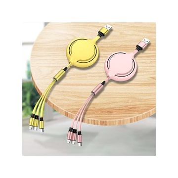 ЖЕЛТЫЙ СБОРНЫЙ КАБЕЛЬ 3 В 1 ЗАРЯДНОЕ УСТРОЙСТВО USB-C LIGHTNING MICRO USB TYP C ПЛОСКОЕ, 1 М
