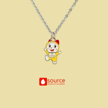 Doraemon Cartoon Color Necklace Stainless Steel