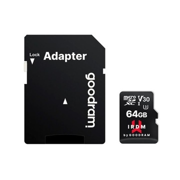 Карта памяти GOODRAM IRDM 64 ГБ UHS-I U microSDXC + адаптер