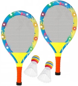 СВЕТЯЩИЕСЯ РАКЕТКИ ДЛЯ БАДМИНТОНА 55 СМ С ПОДСВЕТКОЙ + ЗАТВОР