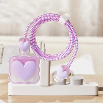Крышка кабеля зарядного устройства. Постепенный прозрачный кабель DIY Love Purple.