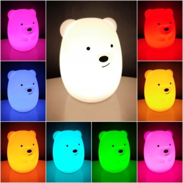 НОЧНИК ДЛЯ ДЕТЕЙ МЕДВЕДЬ СИЛИКОНОВЫЙ LED RGB USB 9 ЦВЕТОВ ПУЛЬТ ДУ